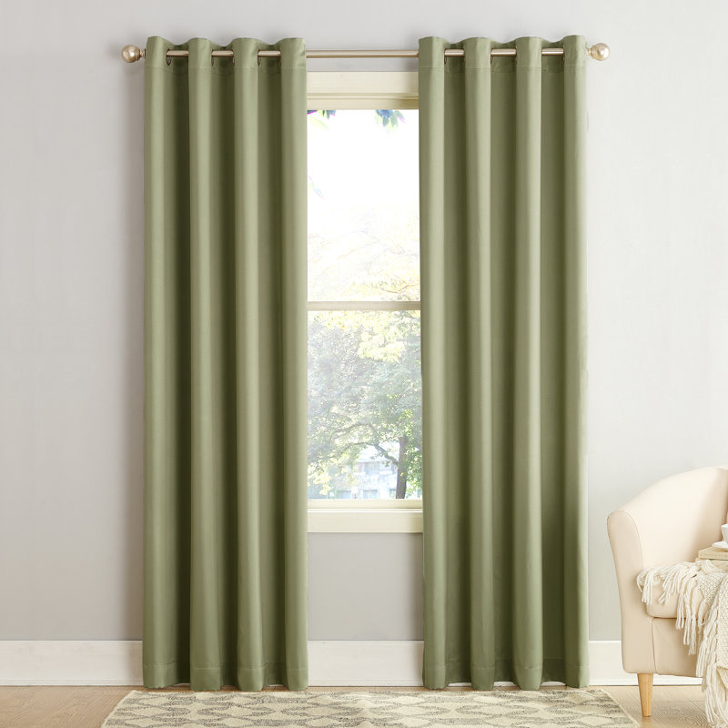 Alianna Wayfair Basics Room Darkening Grommet Curtain Panel, Sage Green, 54" W x 120" L