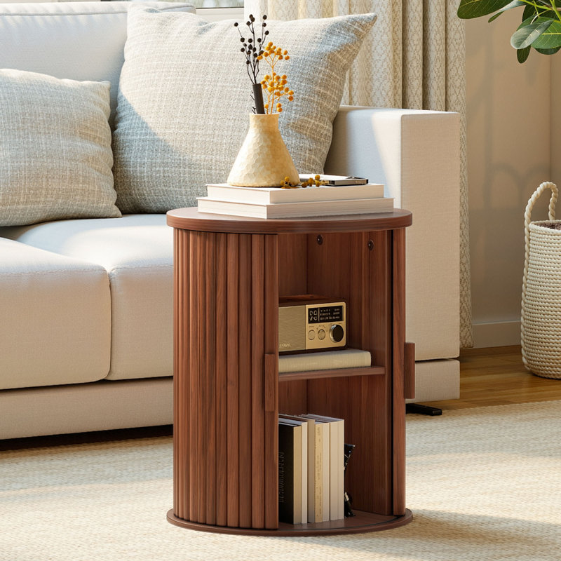 Tray Top Block End Table, Brown