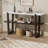Wood Console Table with  Open Shelf,  Marble-Effect Top-1453518461