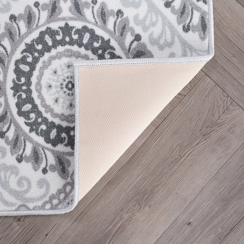 Tapis ivoire/gris Ashbrook, Rectangle 6 pi 7 po x 9 pi 6 po