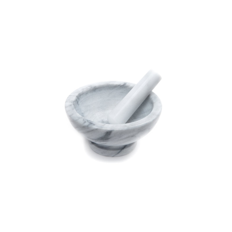 Large White Marble Mortar and Pestle for Kitchen