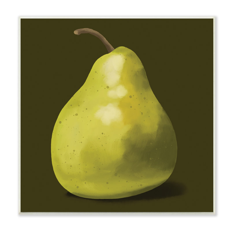«Détaillé, poire verte, peinture, nature morte» par Sally Springer Griffith - impression, H 12 po x l 12 po x P 1,5 po