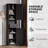 Bathroom Storage Cabinet With 2 Barn Doors And 1 Drawer, Narrow Storage Unit, Adjustable Shelves,-952757609