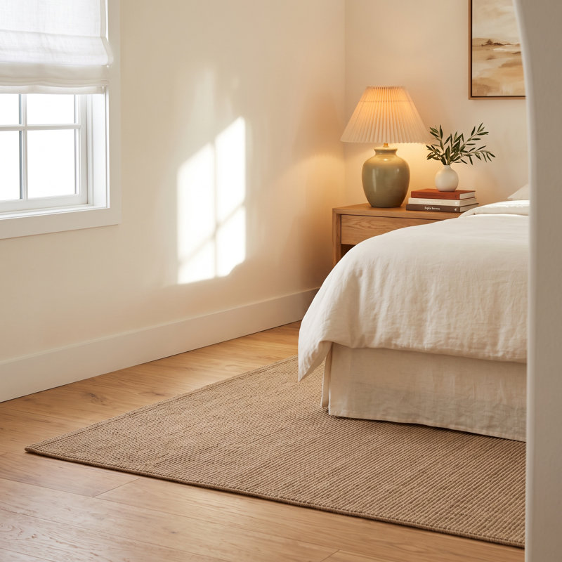 Guthrie Novi Hand-Loomed Wool Solid Area Rug, Sand, Rectangle 8'9" x 11'9"
