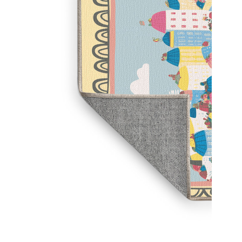 Harriet Bee Washable City Scape Rug, Rectangle 6' x 9'