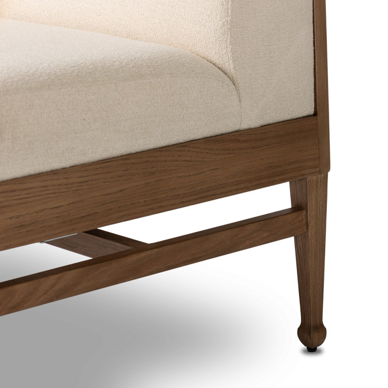 Priscilla Dining Bench-49"-Crypton Wayfarer Snow, 32" H x 49" W x 26.5" D