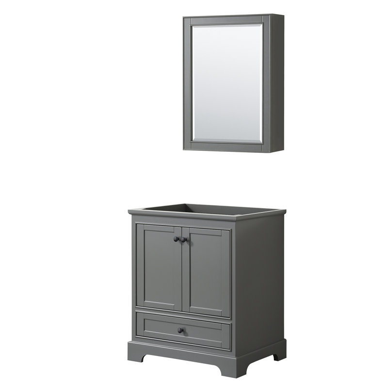 Deborah 29.25'' Single Bathroom Vanity Base Only, Dark Gray/Matte Black