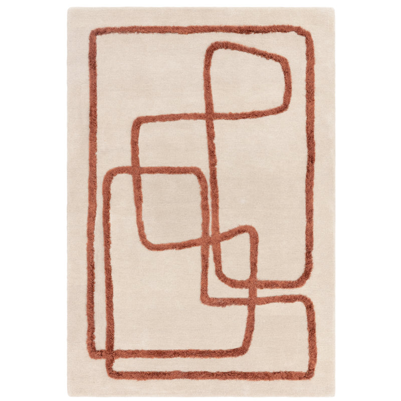 Brinlie Geometric Wool Hand Tufted Area Rug, Rectangle 200 x 300cm