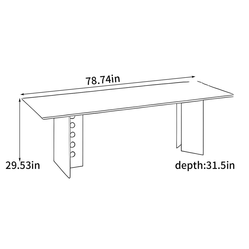 Caudell, 29.53" H x 78.74" W x 31.5" D