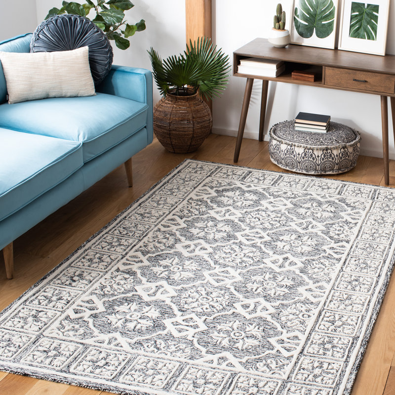 Ellmer Hand Tufted Wool And Cotton With Latex Oriental Rug, Rectangle 5' x 8'