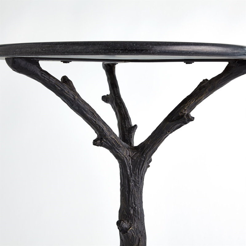 Granite End Table, Black