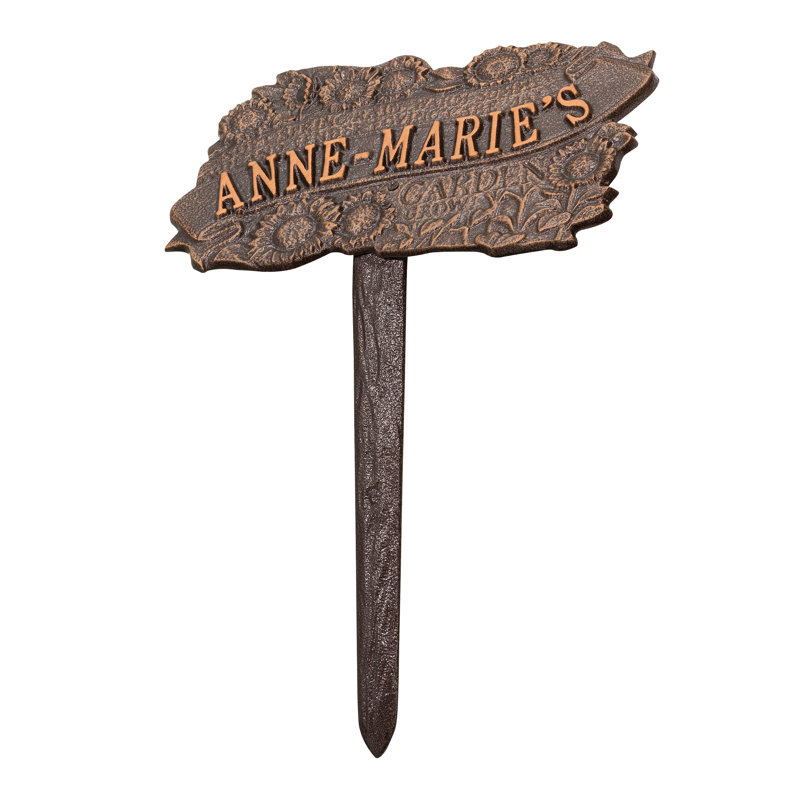 TLC Personalized Garden Sign, Antique Copper, Yes