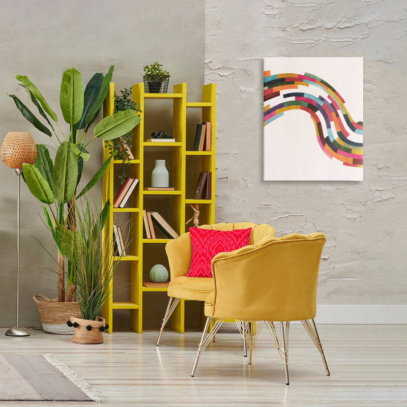 Art mural moderne sur toile flottante à motif géométrique moderne par Grace Popp, H 30 po x l 24 po