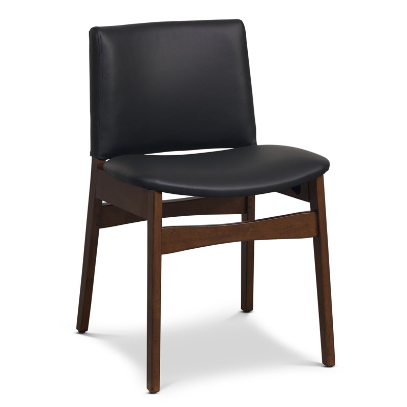 Oliva Full-Grain Italian Leather Dining Chair, Black