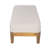 Kaelin Modern Coastal Acacia Wood Outdoor Ottoman with Cushion and Slatted Base