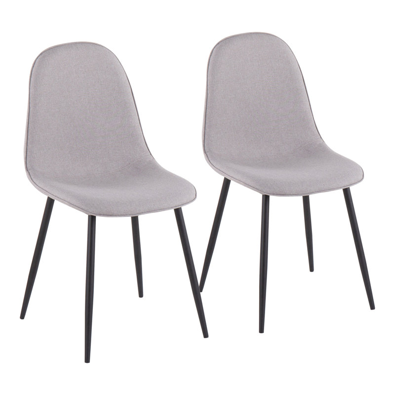 Elzada 18.5'' H Upholstered Side Chair, Black, Gray Polyester Blend