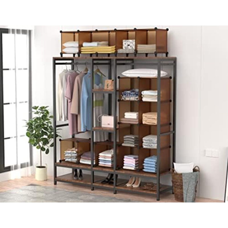 Closet Organizer, 12-Cube Closet Organizers And Storage, Cube Storage Organizer For Kids, Closet, Bedroom, Bathroom, Office, Brown