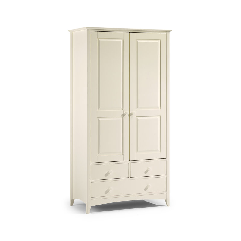 Eckhardt 2 Door Solid Wood Wardrobe, Soft Cream