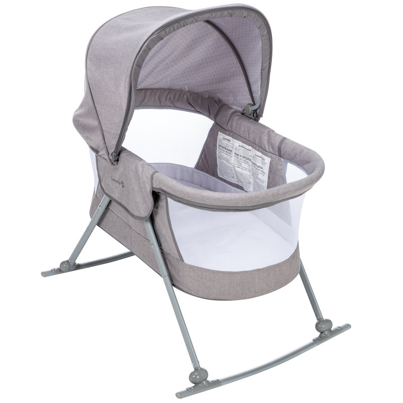 Star Gazer Gray Portable Rocking Baby Bassinet