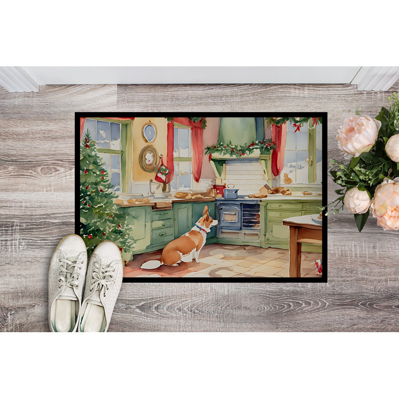 Junya Non-Slip Christmas Indoor / Outdoor Doormat, 24" W x 36" L