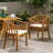 Outdoor Wooden Dining Chairs With Cushions, Set Of 2, Cream, Teak Finish-792339922-792339920