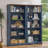 70" Tall Bookshelf,5-Tier Thick Wooden Book Shelf With Adjustable Shelves,Free Standing Farmhouse Bookcase With Open Display Storage,Floor Vintage Bookshelves For Living Room,Office-703091910-703091915