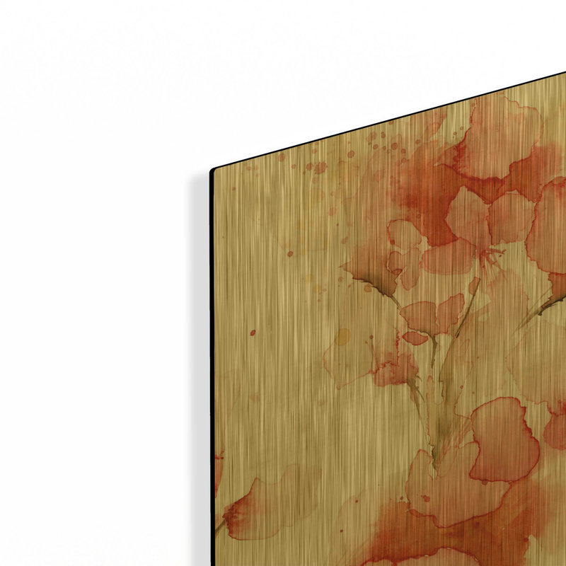«Blossom II Crop» par Katrina Pete, art mural en métal doré, 12 po x 16 po, 12 po x 16 po