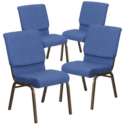 Lionel 18.5"W Stacking Church Chair in Fabric - Copper Vein Frame