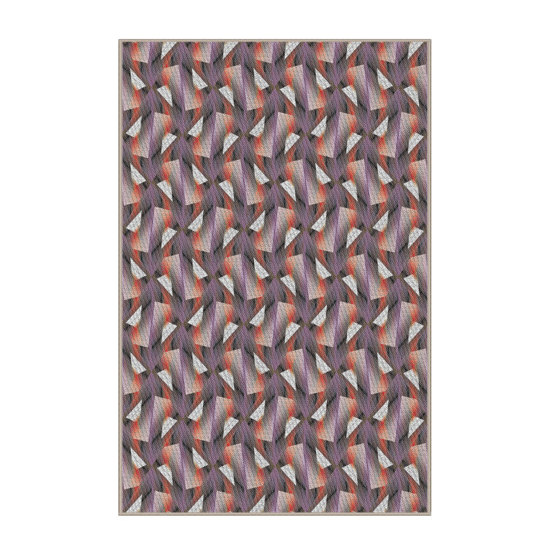 Tapis brun / orange Power Loom, Rectangle 5 pi x 7 pi