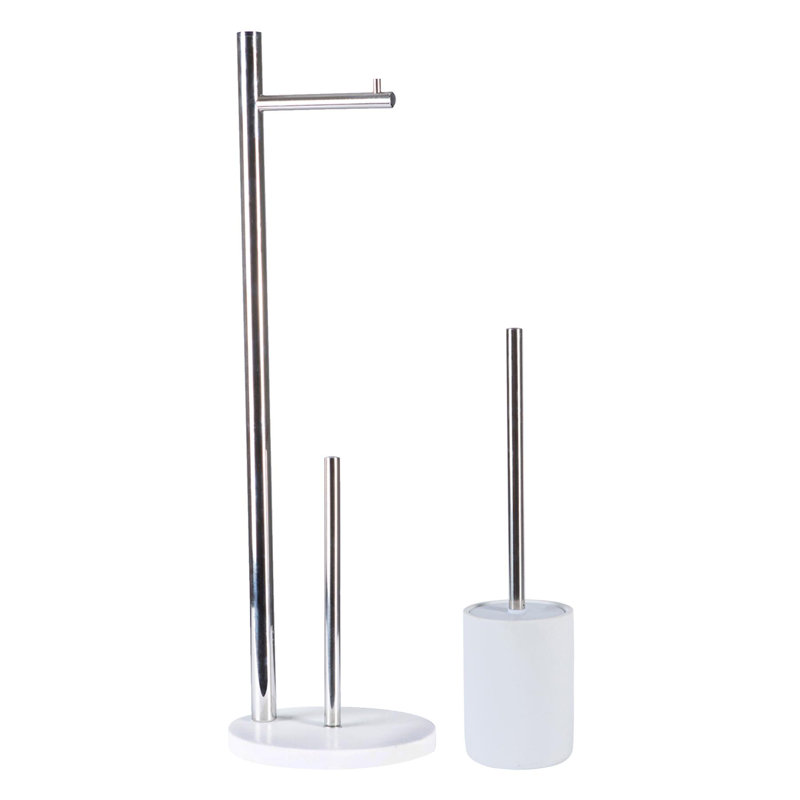Harbour Housewares - Resin Toilet Brush & Butler, White