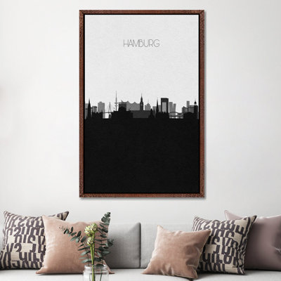 Hamburg, Germany City Skyline by Ayse Deniz Akerman - Print on Canvas