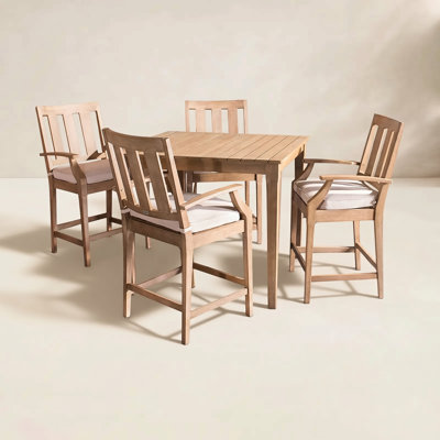 Samya 44" Eucalyptus Patio Dining Set