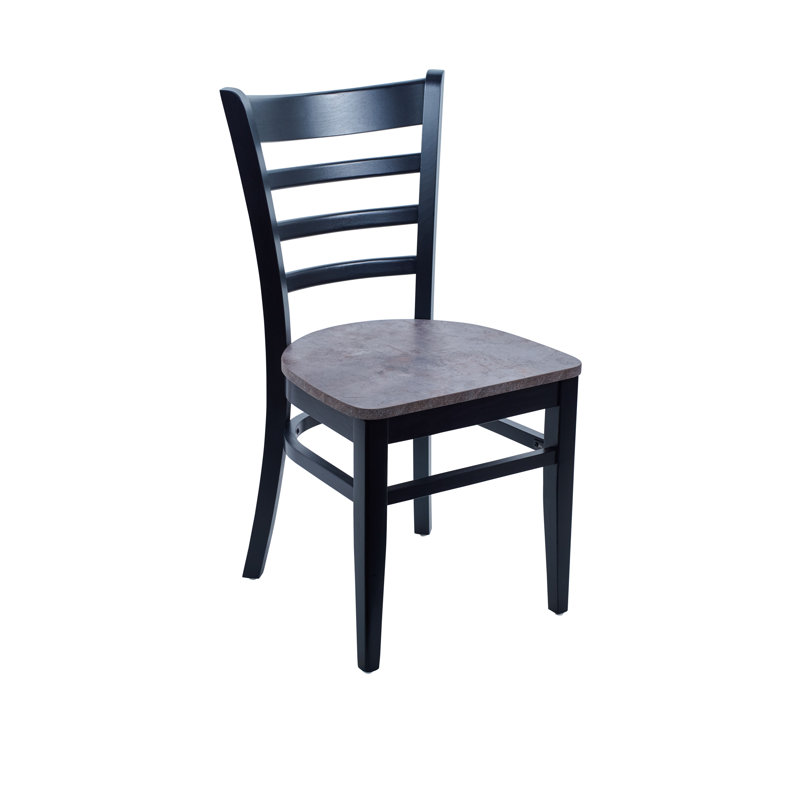 17.75'' H Beech Side Chair, Black/Espresso wood