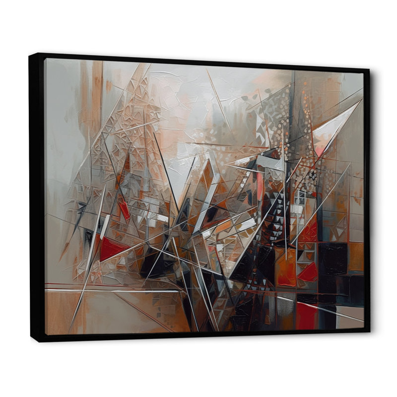«Exploration cubiste des abstractions II - Cubisme abstrait», reproduction sur toile, L 44 po x H 34 po, Cadre flottant noir