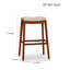 Tabouret de bar de 30 po gris vieilli, siège en cuir noir, structure en bois franc massif, rehausse l'ambiance de style gris selle, siège - confortable et élégant-961408726-961408720-961408727