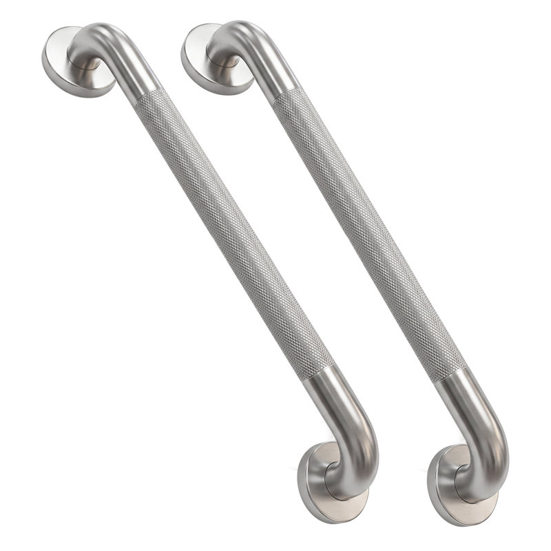 20 Inch Bathroom Safety Grab Bar with Anti-slip Knurled Grip, ADA Compliant, Brushed Nickel 2 Pack, 20 inch