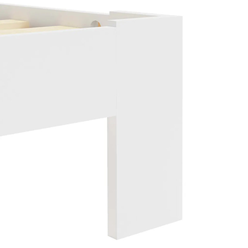 Abarne Solid Wood Bed, European Kingsize (160 x 200 cm), White