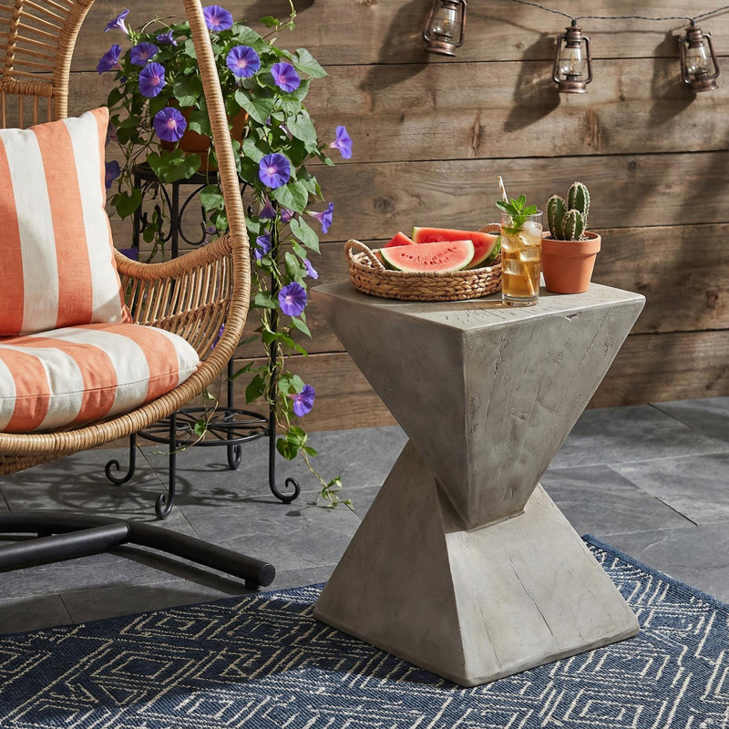 Table d'appoint moderne en forme de sablier Art Deco Modern, Gris clair