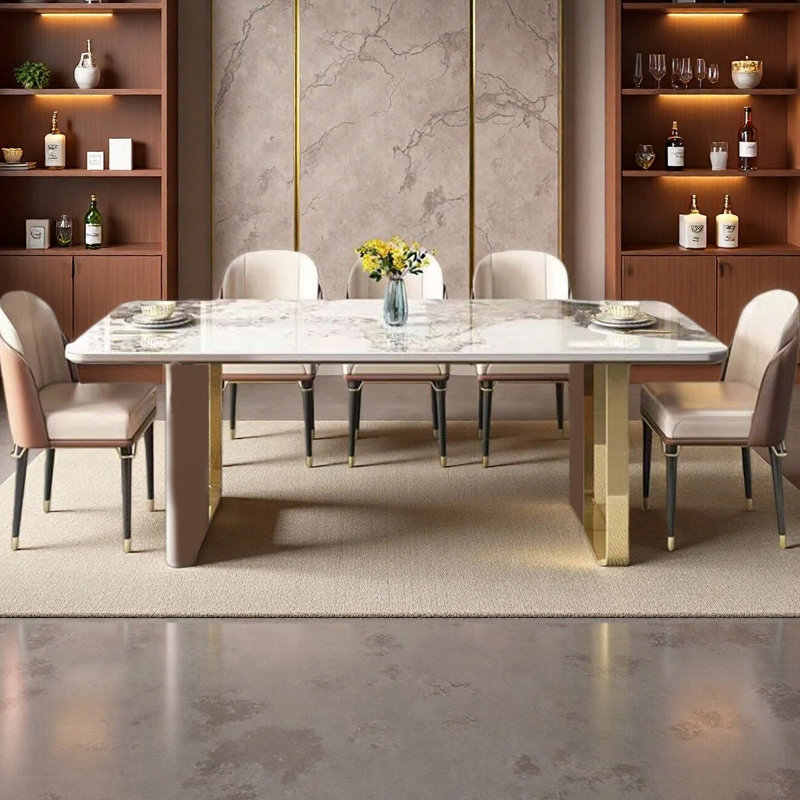 Table de salle à manger moderne de luxe, 29.53"H x 78.74"L x 35.43"W