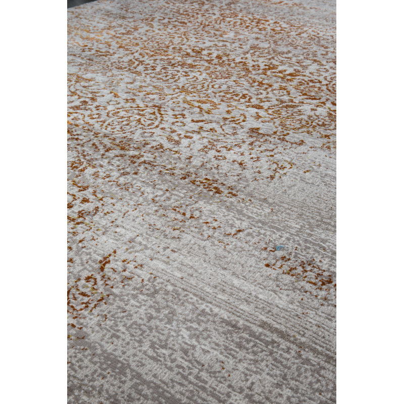 Tapis brun / gris Magic Damask, Rectangle 6 pi 5 po x 10 pi