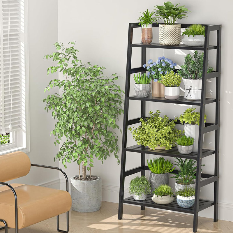 Étagère en bambou à 4 niveaux, idéale pour les petits espaces - bibliothèque, organisateur de salle de bain, support à plante