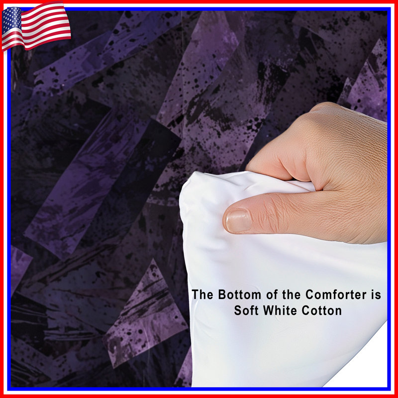 Purple Geometric Abstract Comforter, King