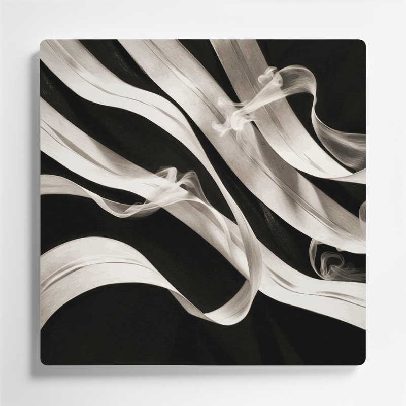 Art mural horizontal gris rayé gris anthracite, H 16 po x l 16 po