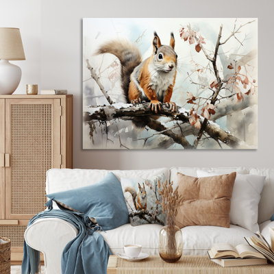 «Brown Squirrel Curious Observer I», reproductions d'art mural animaux