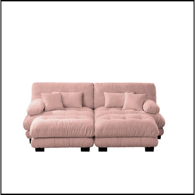Comfortable Chenille Sofa with Multiple Pillows for Living Room, Stylish and Relaxing