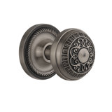Egg & Dart Interior Mortise Door Knob with Rope Rosette
