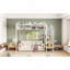 Lit mezzanine simple en métal avec tablette supérieure et échelle de rangement latérale-335260938