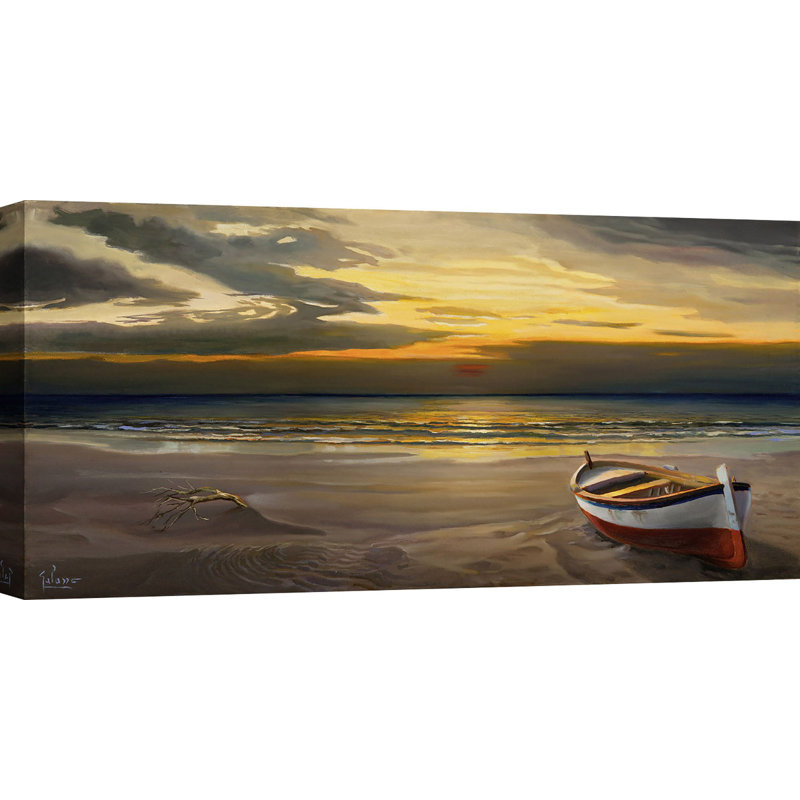 Sunset On The Seashore by Adriano Galasso - Wrapped Canvas Print, 60 cm H x 120 cm W