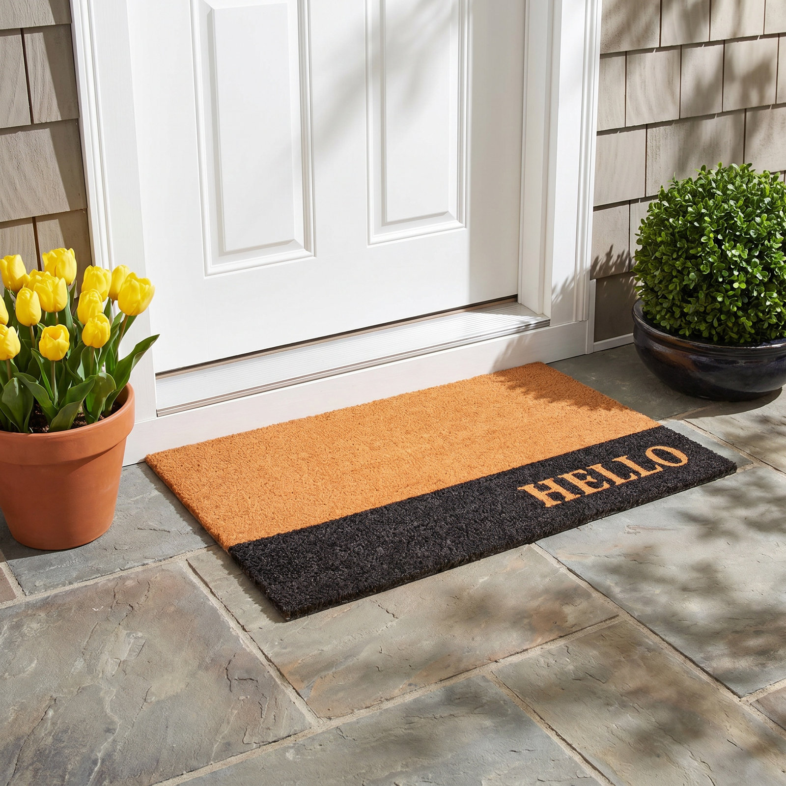 Abhilasha Non-Slip Striped Outdoor Doormat, Rectangle 3' x 6'
