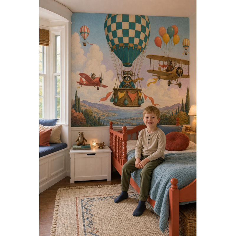 Papier peint pilote de montgolfière, Non-Woven Nonpasted, 200"x120"